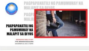 Read more about the article Pagpapanatili ng Pamumuhay na Malapit sa Panginoon